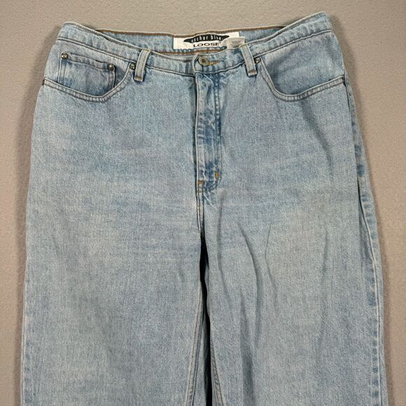 Vintage Anchor Blue Denim Jeans Womens 15/16 Blue Light Wash Loose Straight Leg - Picture 6 of 13